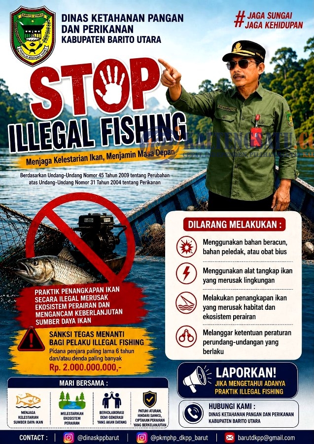 DKPP Barito Utara Ajak Masyarakat Hentikan Illegal Fishing, Lindungi Bibit Ikan