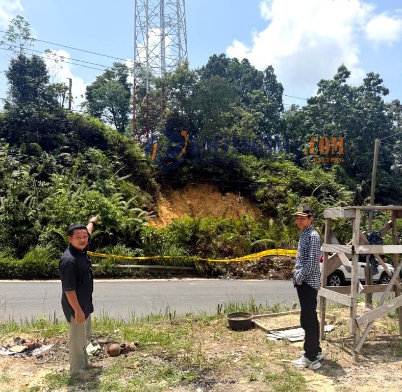 Anggota DPRD Barito Utara Tinjau Lokasi Tower Telkomsel di Desa Sikui, Area Dipasangi Garis Pembatas