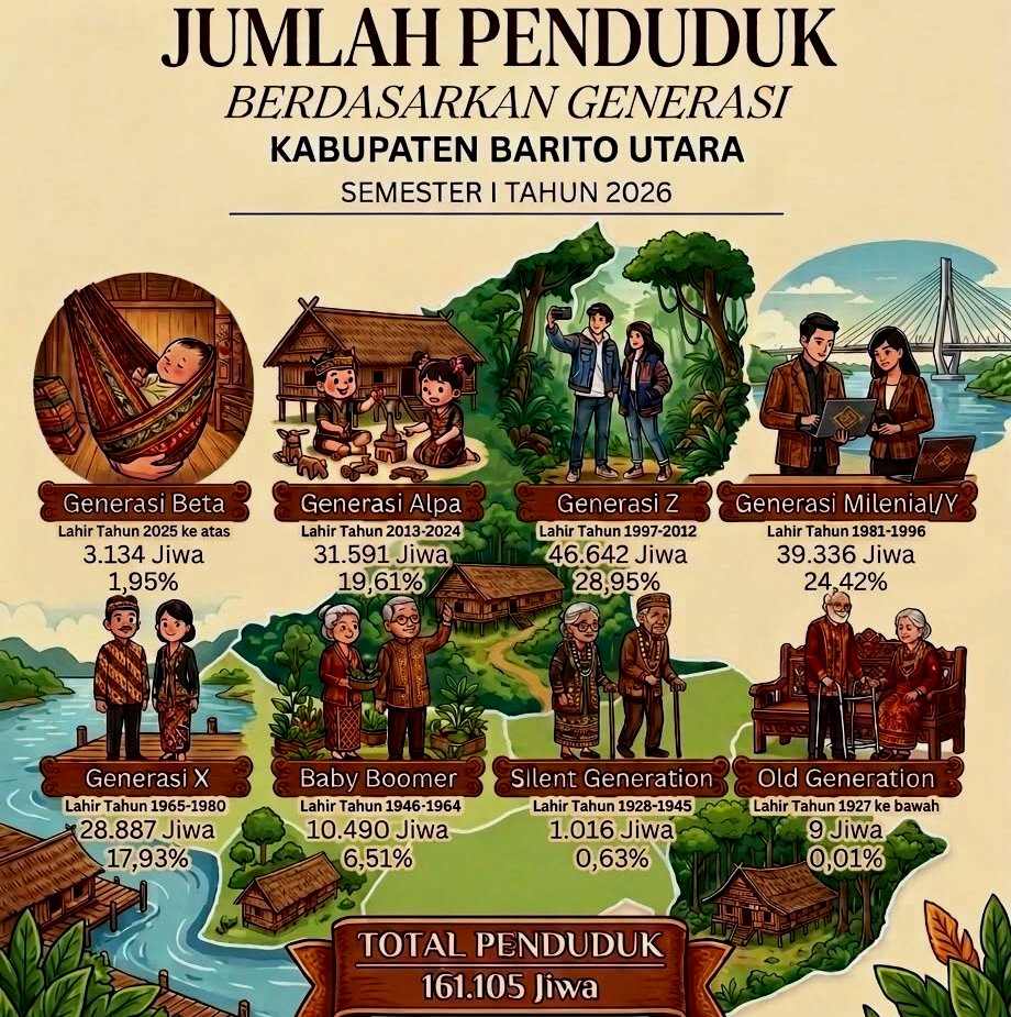 Dukcapil Barito Utara Catat Jumlah Penduduk 161.105 Jiwa, Generasi Z T