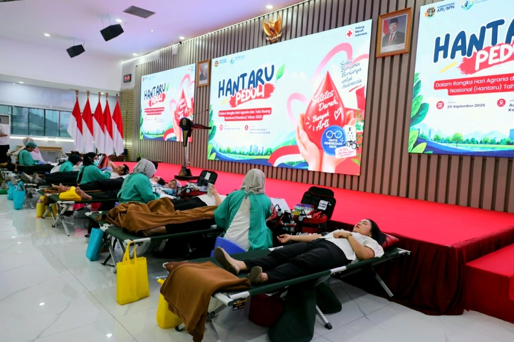 Gelar Aksi Peduli Sesama, Kementerian ATR BPN Selenggarakan HANTARU Peduli Lewat Donor Darah